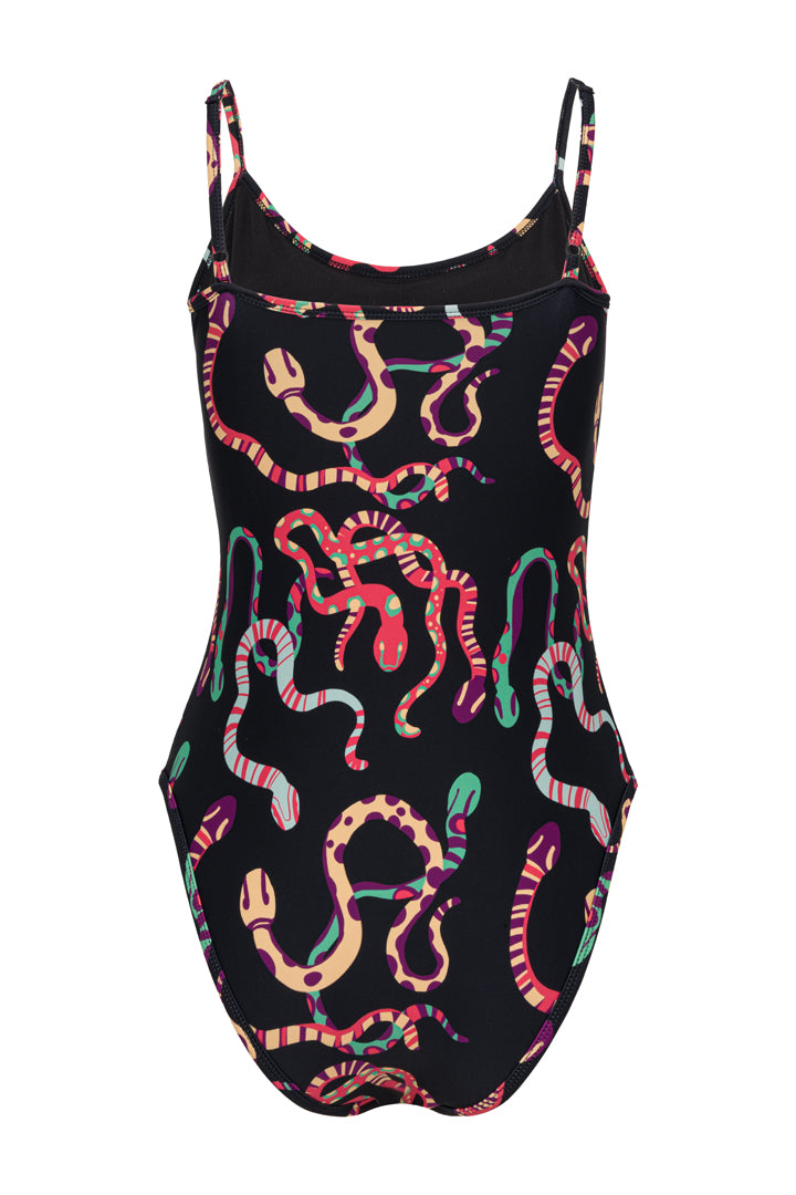 HUNKØN Maddox Swimsuit Swimwear Black snake Art Print