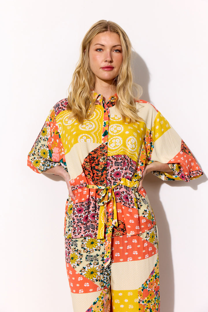 HUNKØN Madelaine Shirt Shirts Yellow Patchwork