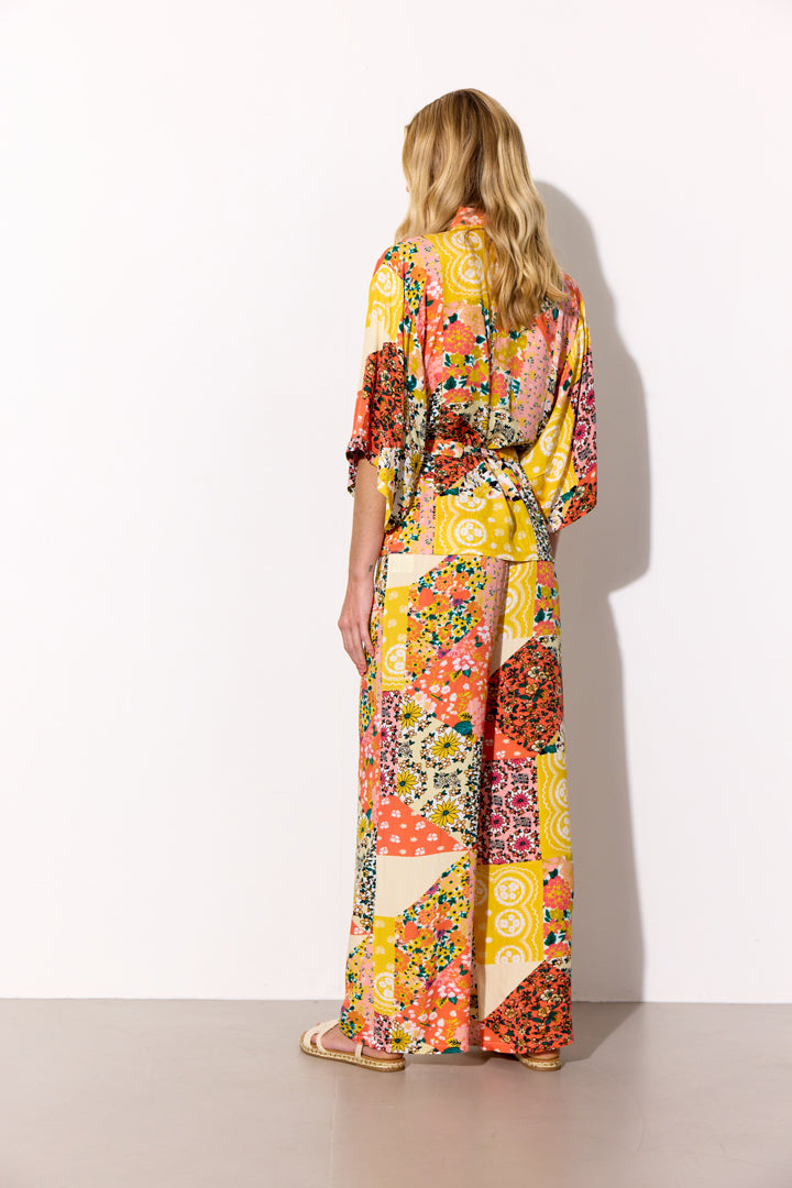 HUNKØN Madelaine Trousers Trousers Yellow Patchwork
