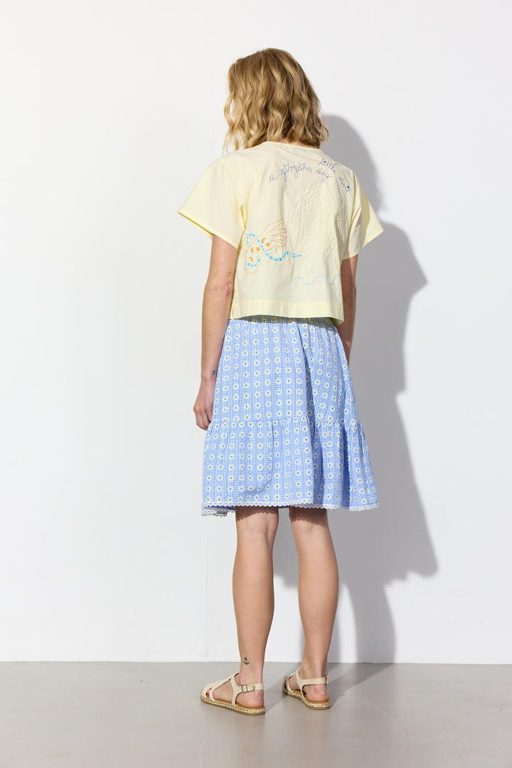 HUNKØN Maggi Skirt Skirts Blue Daisy