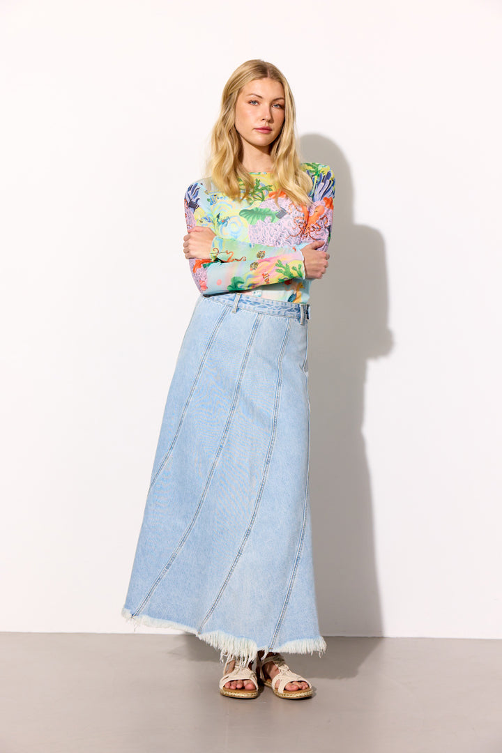 HUNKØN Mette Denim Skirt Skirts Light Denim