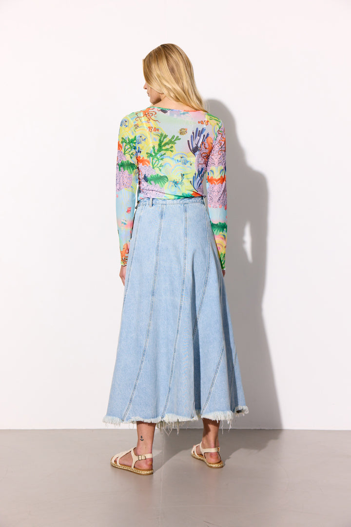 HUNKØN Mette Denim Skirt Skirts Light Denim