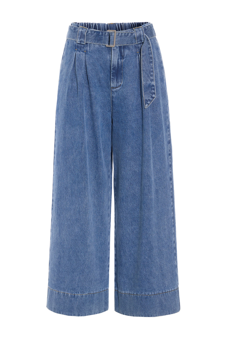 HUNKØN Nala Wide Denim Trousers Trousers Stonewash Denim