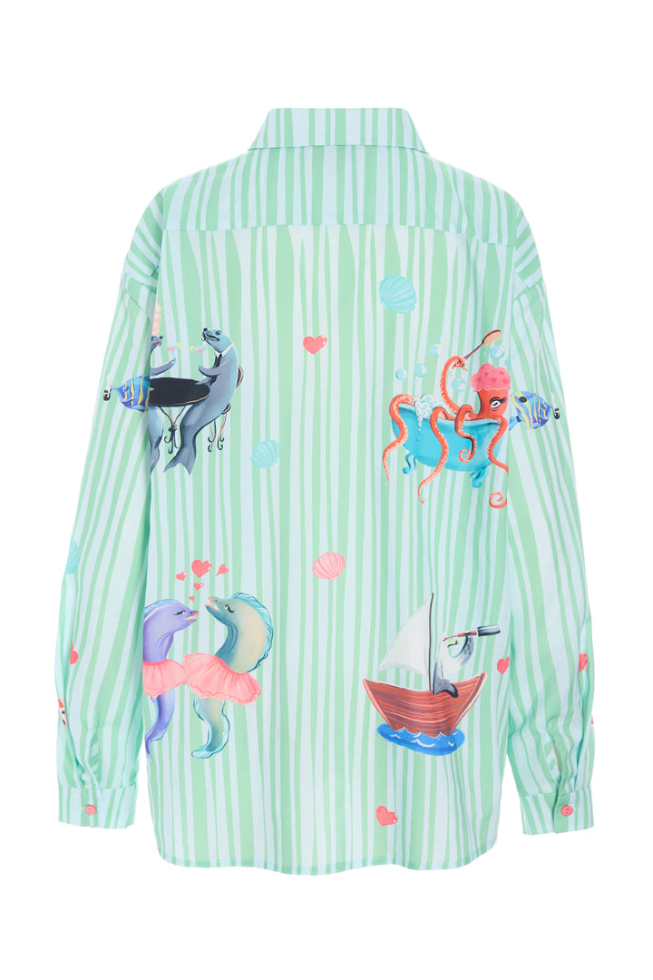 HUNKØN Nessie Shirt Shirts Green Ocean Art Print
