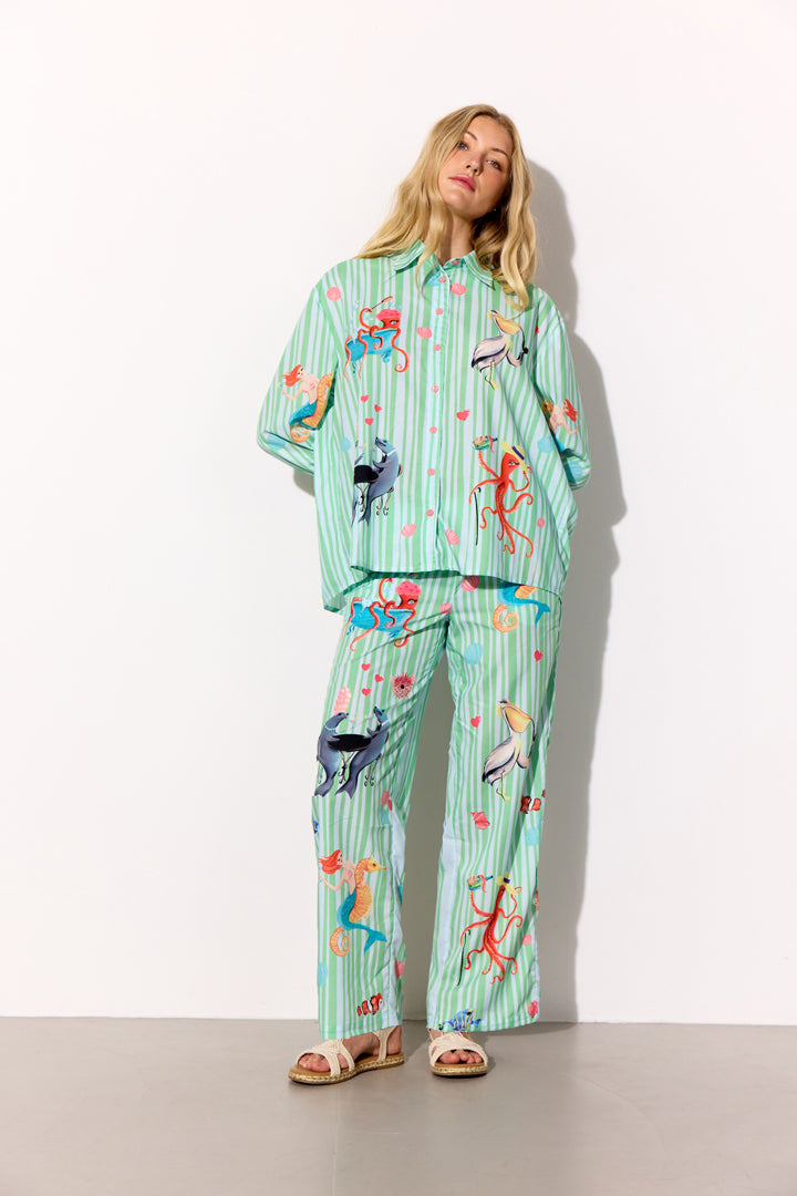 HUNKØN Nessie Shirt Shirts Green Ocean Art Print