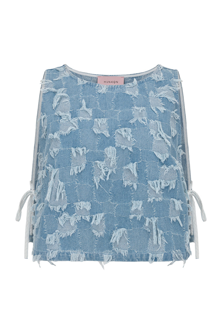 HUNKØN Nico Top Tops Light Denim