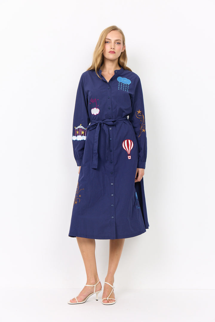 HUNKØN Nicole Dress Dresses Navy