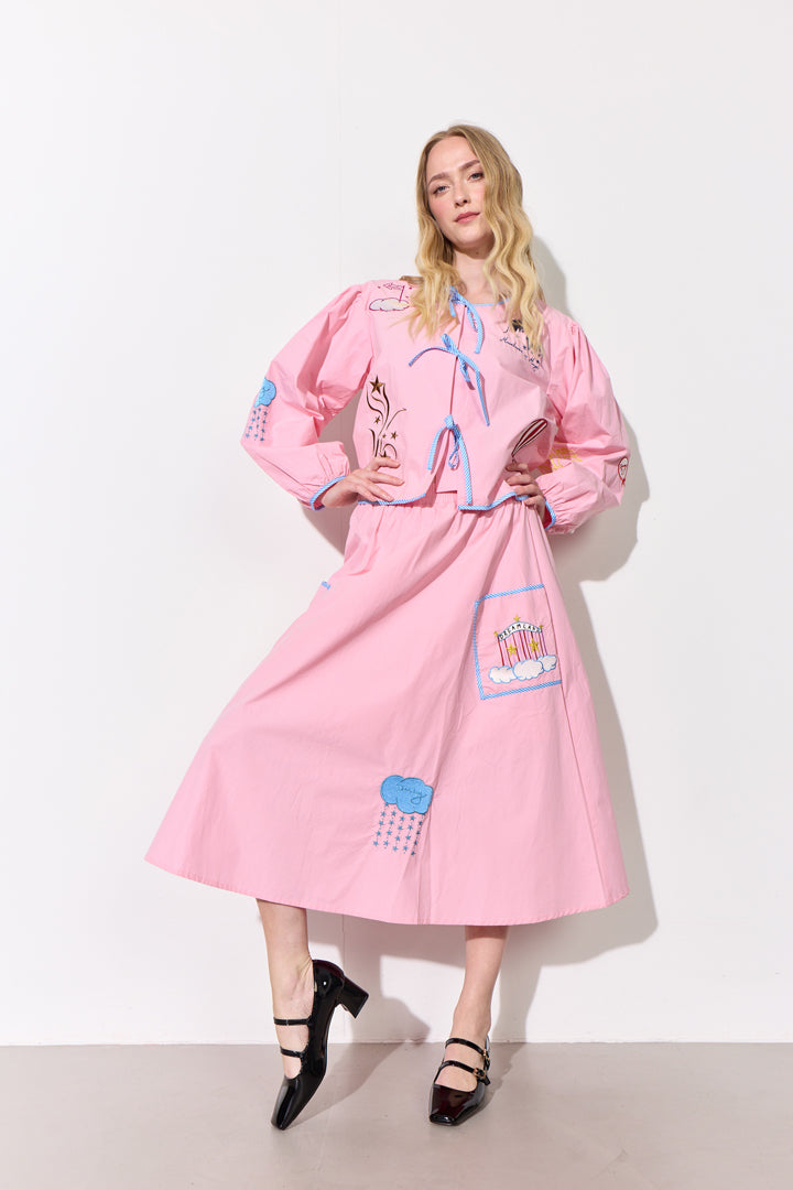 HUNKØN Nicole Skirt Skirts Pink