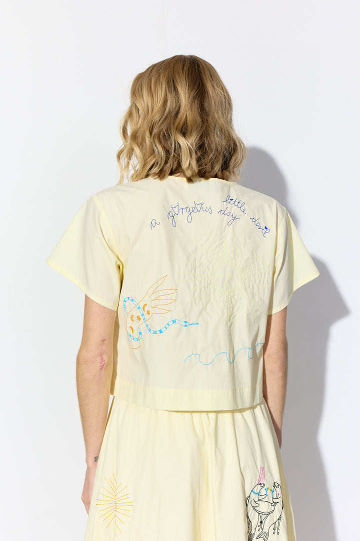 HUNKØN Nima Shirt Shirts Cream Yellow