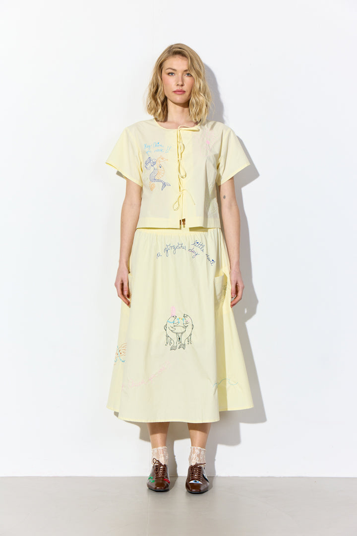 HUNKØN Nima Shirt Shirts Cream Yellow