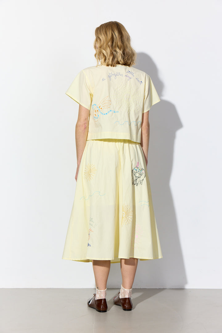 HUNKØN Nima Skirt Skirts Cream Yellow