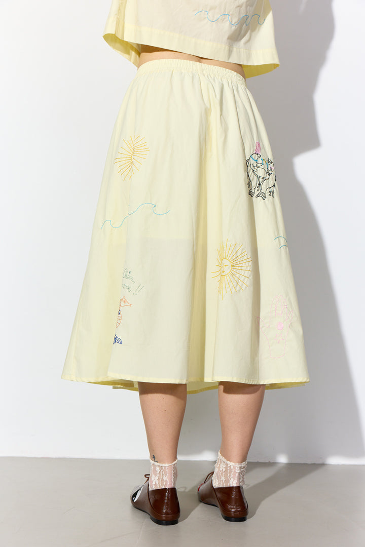 HUNKØN Nima Skirt Skirts Cream Yellow
