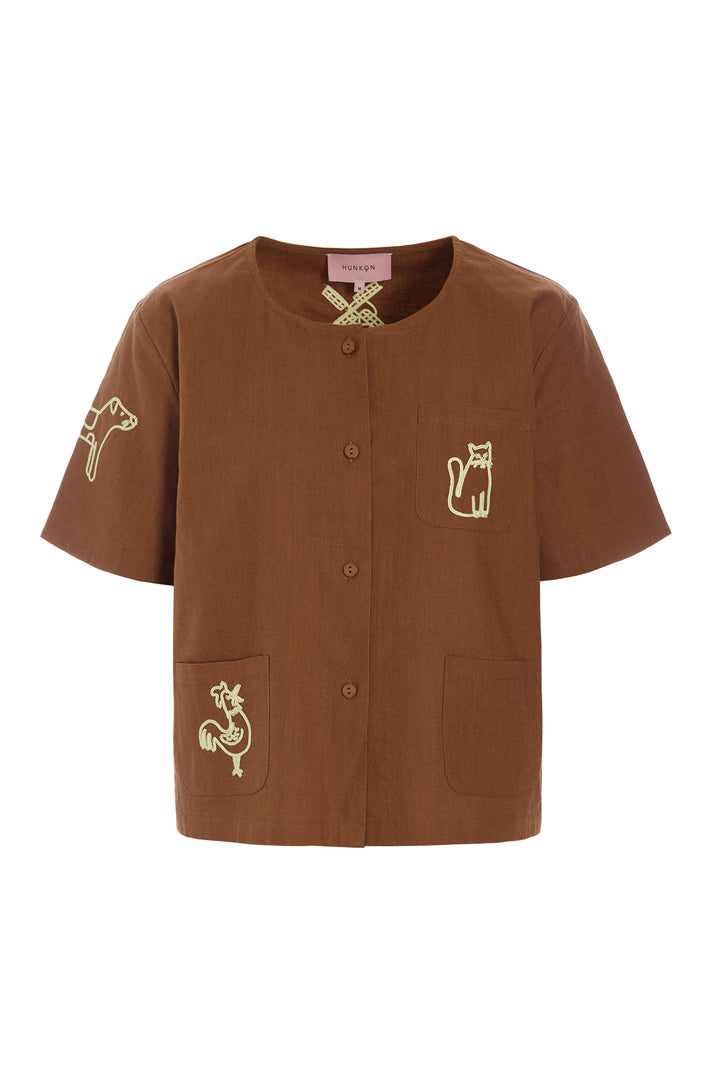 HUNKØN Nina Shirt Shirts Brown