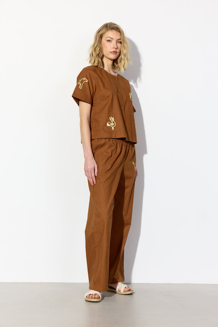 HUNKØN Nina Shirt Shirts Brown