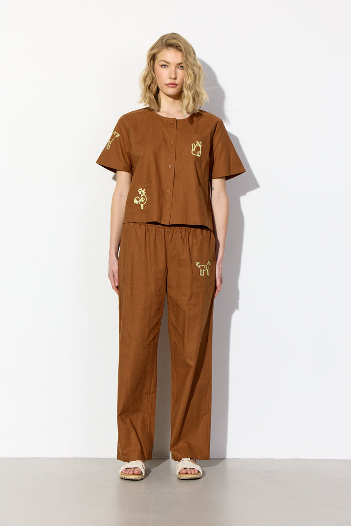 HUNKØN Nina Trousers Trousers Brown
