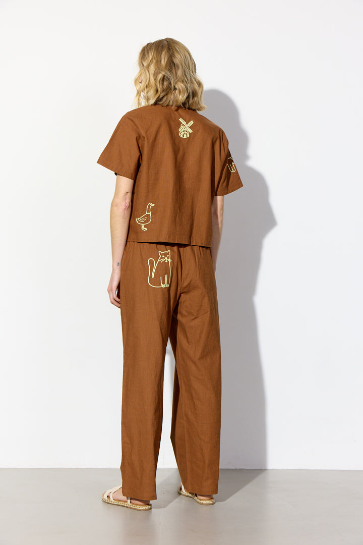 HUNKØN Nina Trousers Trousers Brown