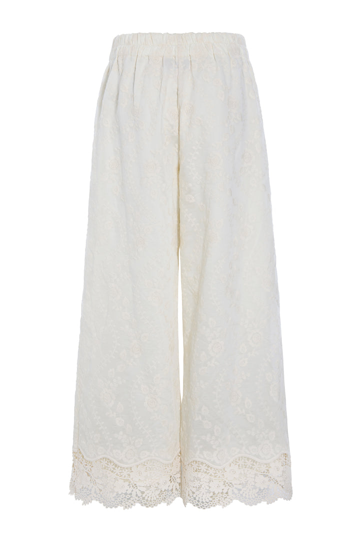 HUNKØN Patty Lace Trousers Trousers Cream