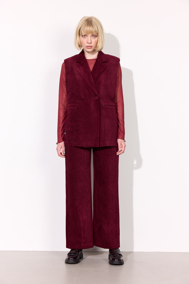 HUNKØN Petra Vest Vests Burgundy
