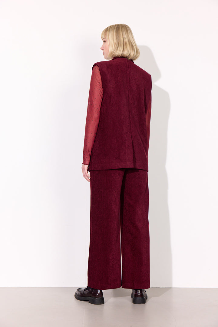 HUNKØN Petra Vest Vests Burgundy