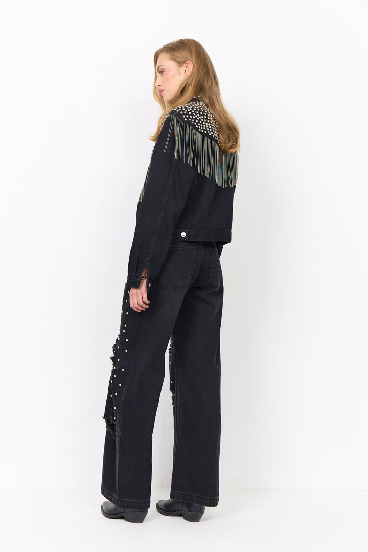 HUNKØN Priya Gem Jeans Trousers Black Denim