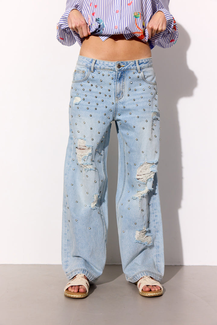 HUNKØN Priya Gem Jeans Trousers Light Denim