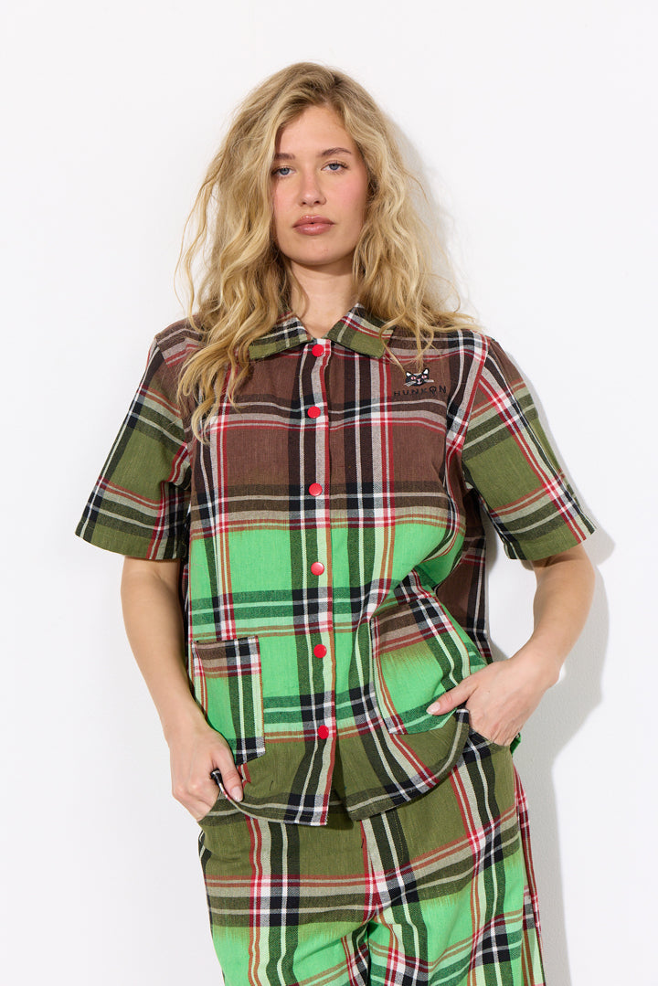 HUNKØN Ramone Shirt Shirts Green Tartan