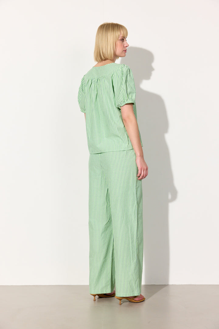 HUNKØN Randi Top Tops Green Striped
