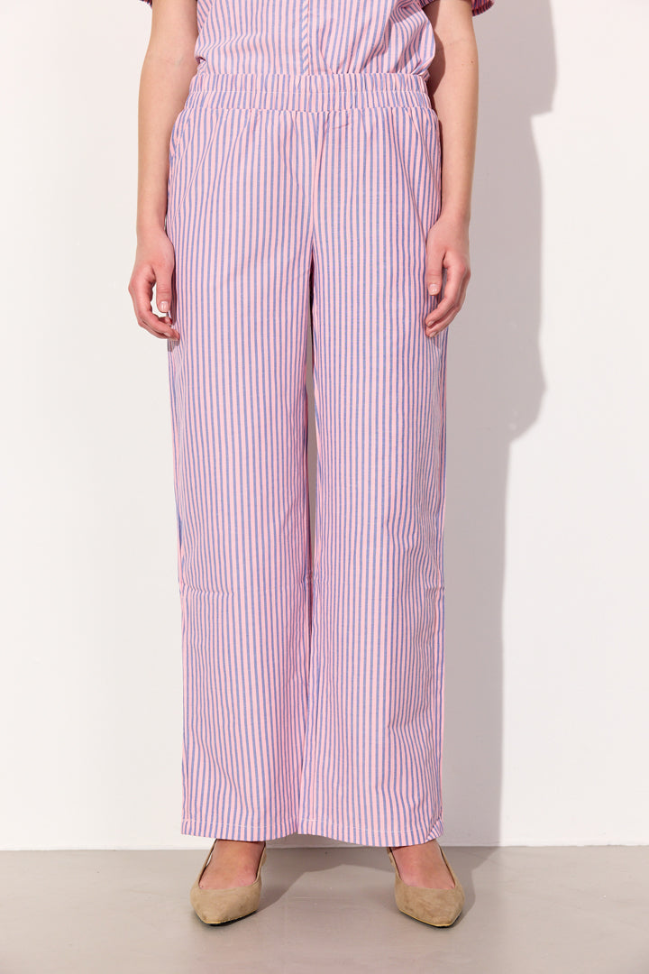 HUNKØN Randi Trousers Trousers Pink Striped