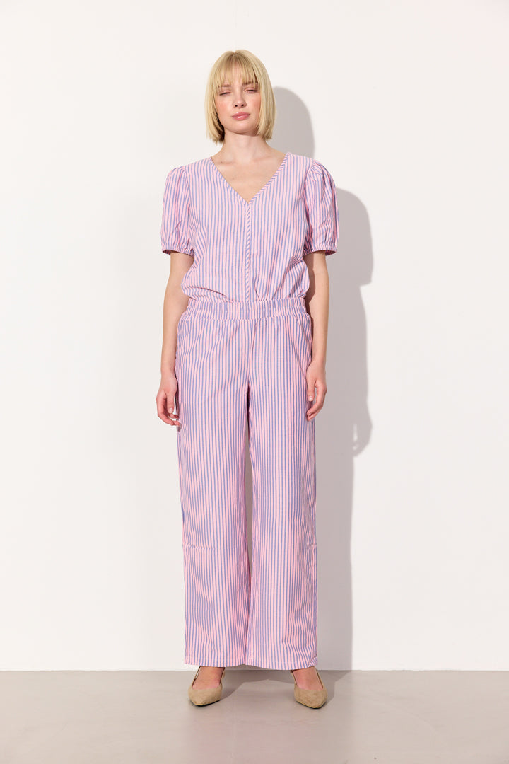 HUNKØN Randi Trousers Trousers Pink Striped