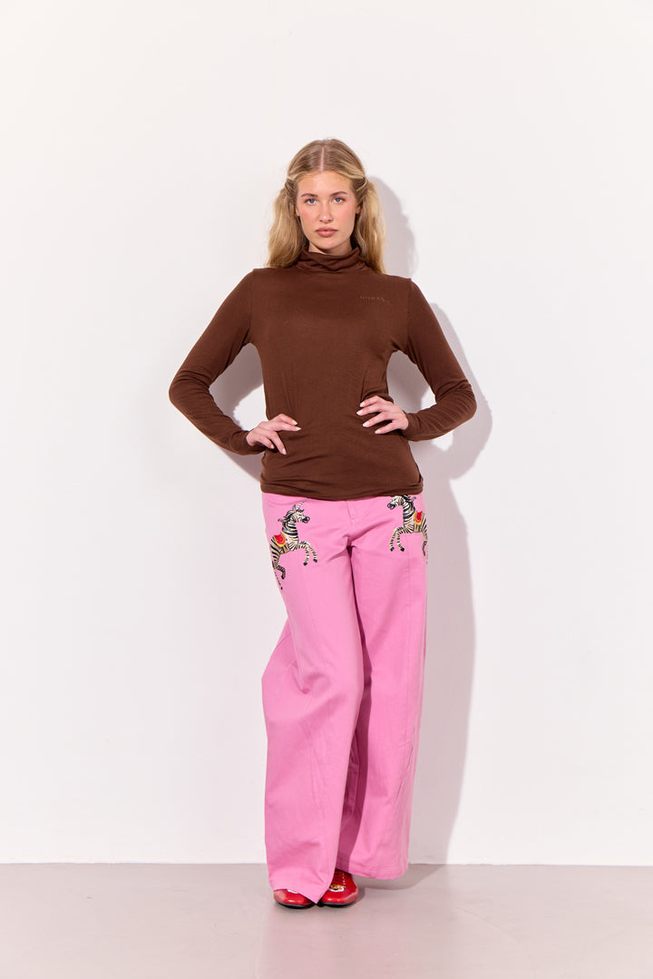 HUNKØN Rebekka Turtleneck Blouses Brown