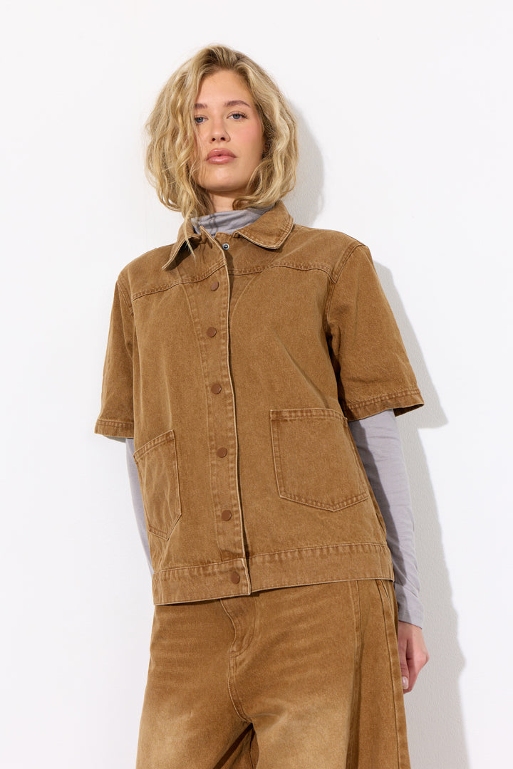 HUNKØN Renata Shirt Shirts Brown