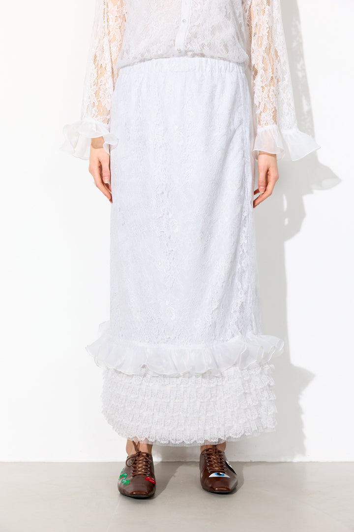 HUNKØN Rosanne skirt Skirts White