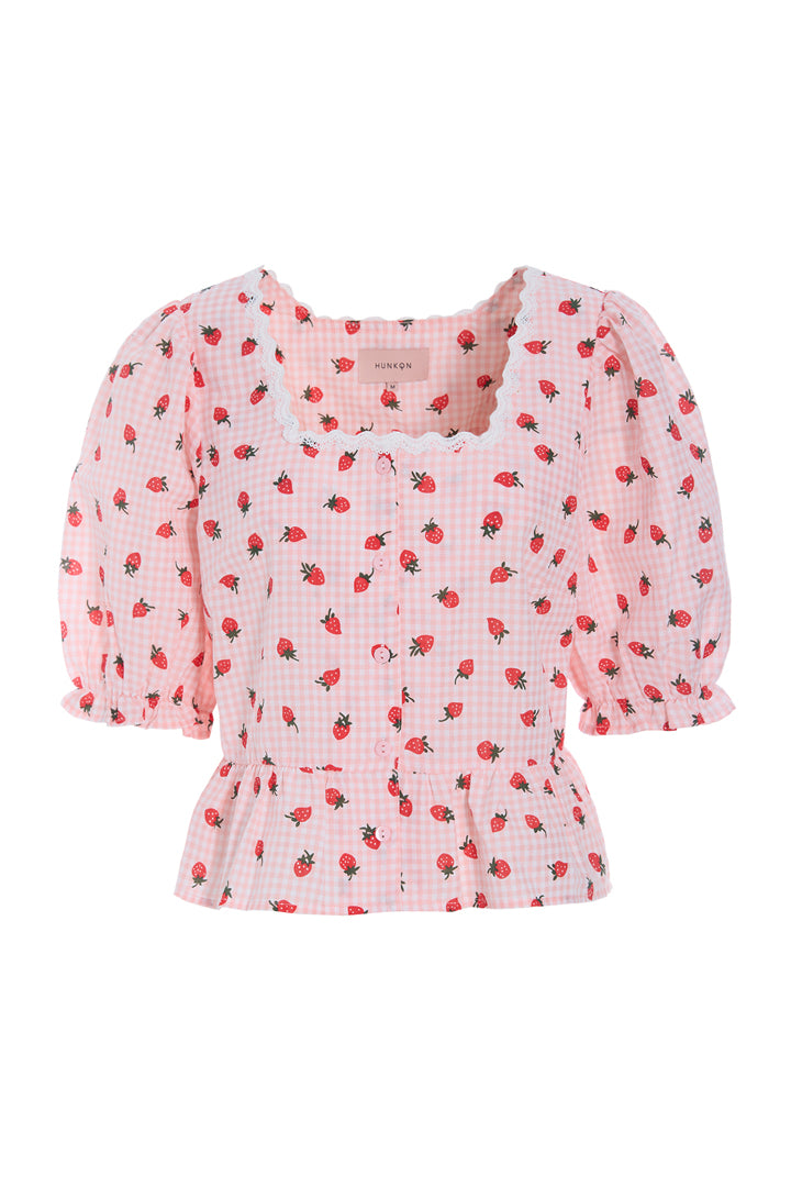 HUNKØN Ruth Blouse Shirts Pink