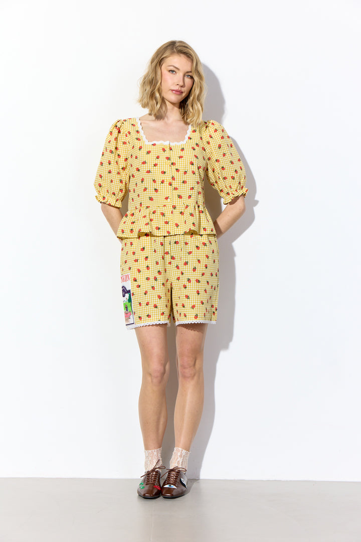 HUNKØN Ruth Blouse Shirts Yellow