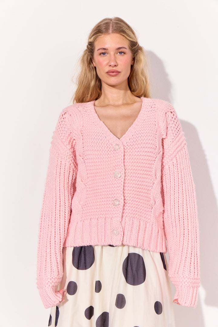 HUNKØN Sabine Knit Cardigan Cardigans Rose