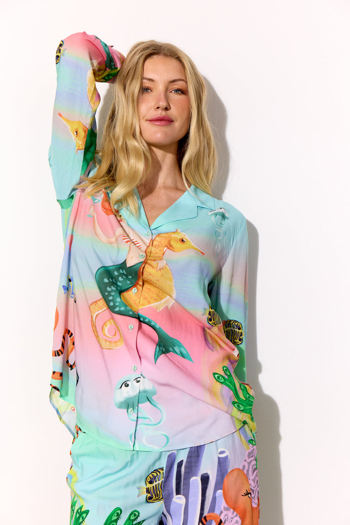 HUNKØN Sandy Shirt Shirts Ocean Life Art Print