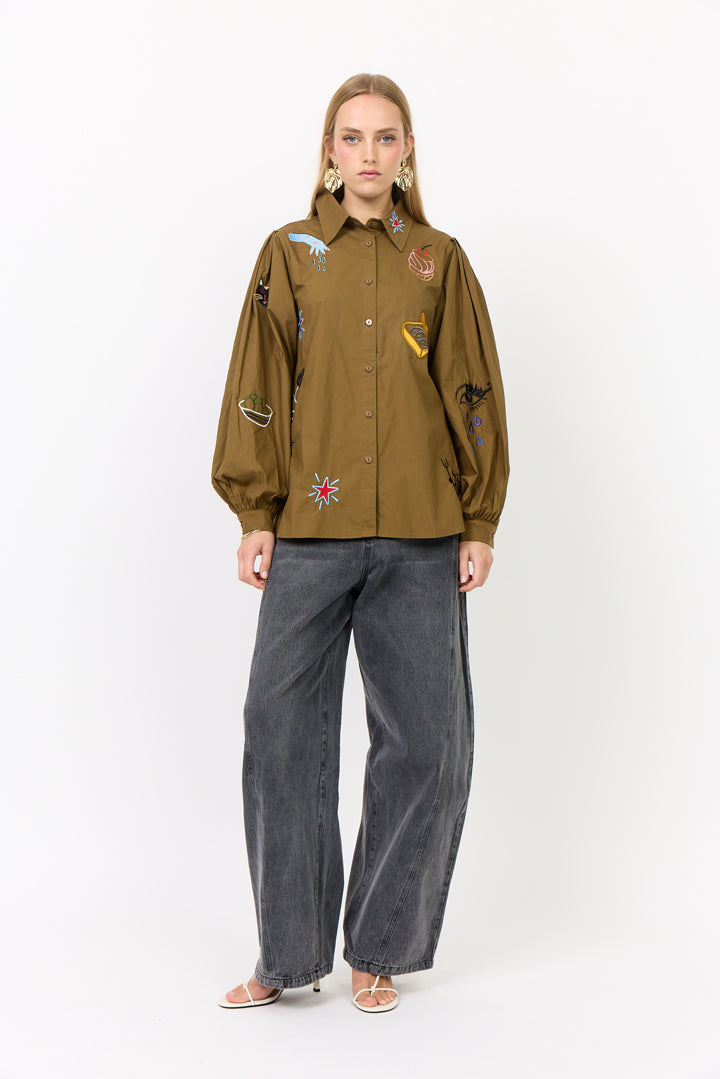 HUNKØN Sasha Shirt Shirts Olive
