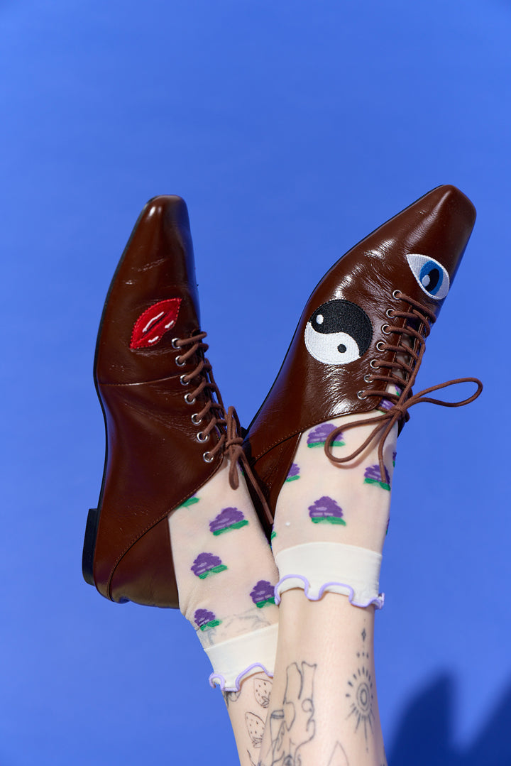 HUNKØN Senta Sheer Socks Accessories Blackberries