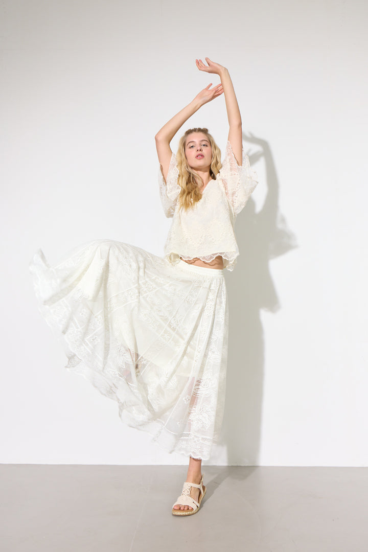 HUNKØN Stine Skirt Skirts Off White