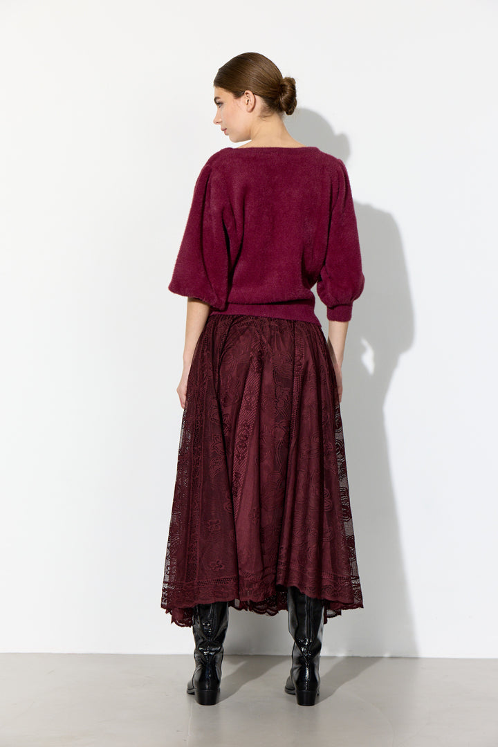 HUNKØN Stine Skirt Skirts Oxblood