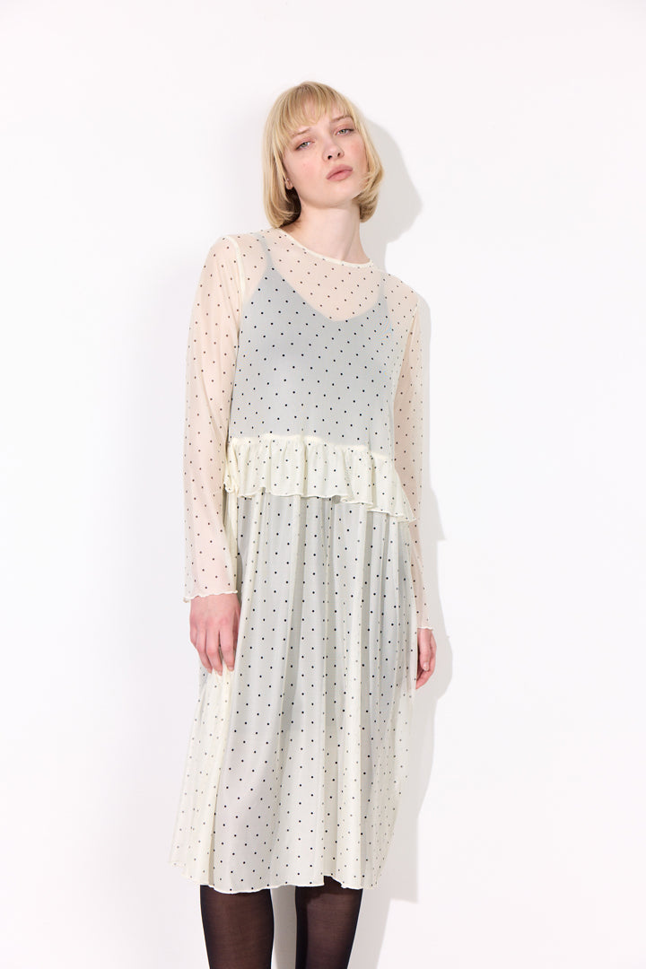 HUNKØN Tova Mesh Dress Dresses Cream