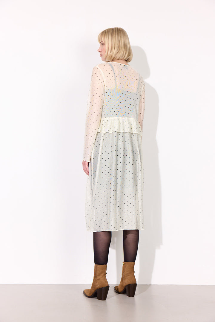 HUNKØN Tova Mesh Dress Dresses Cream