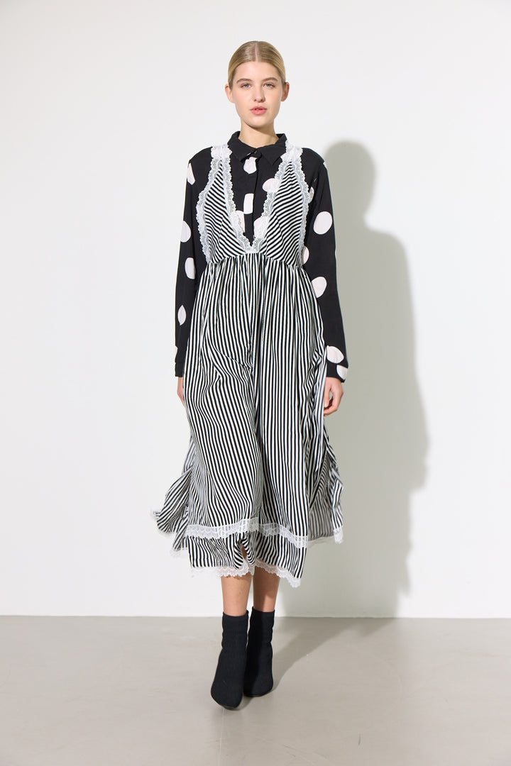 black and white striped dress dresses Vicky Size:u-20w Y-Sunset Womens Floral Midi YGroup_3503