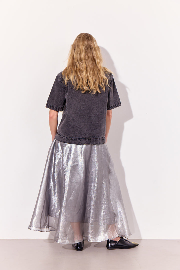 HUNKØN Zinnia Long Skirt Skirts Silver
