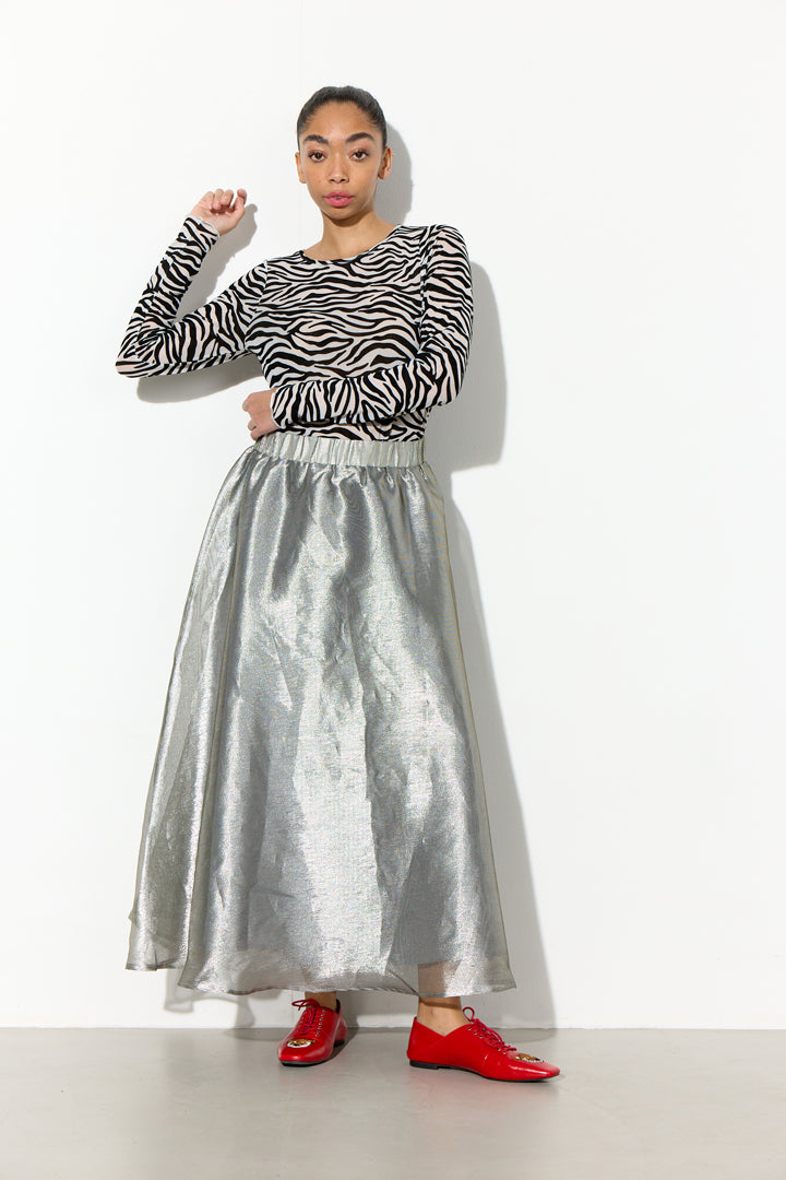 HUNKØN Zinnia Long Skirt Skirts Silver