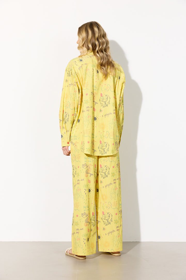 HUNKØN Zoe Shirt Shirts Yellow Sea Creatures Art Print