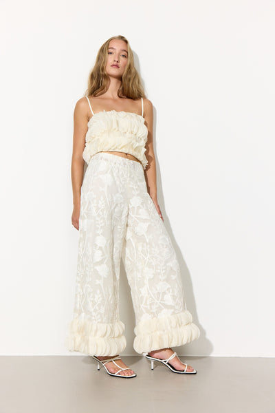 【未使用】aiko着maturely / Embroidery Pants Aiko Trousers - Cream