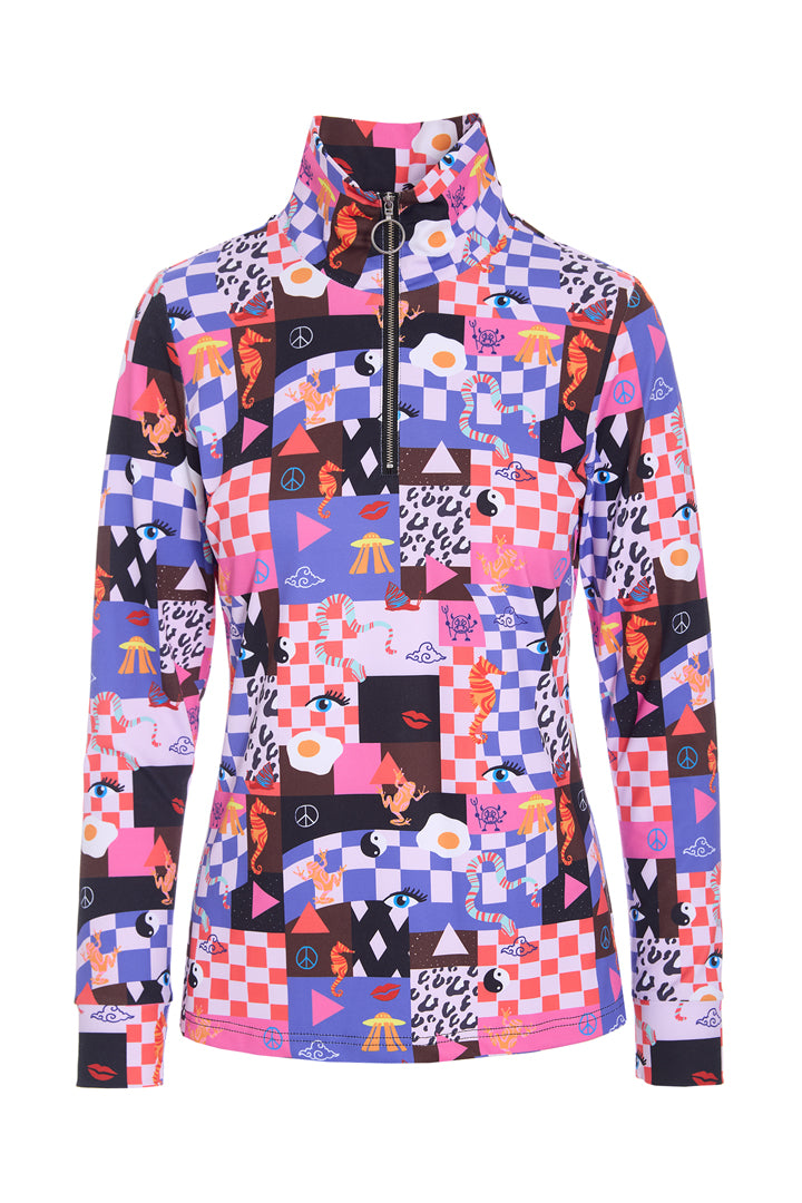 HUNKØN Alba Zipper Blouse Blouses Multiverse Art Print
