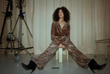 HUNKØN Angela Velour Jumpsuit Jumpsuits Leopard