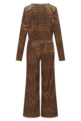 HUNKØN Angela Velour Jumpsuit Jumpsuits Leopard